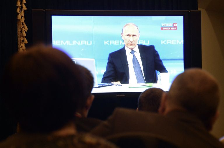 Vladimir Putin Vene televisioonis. Foto: Scanpix