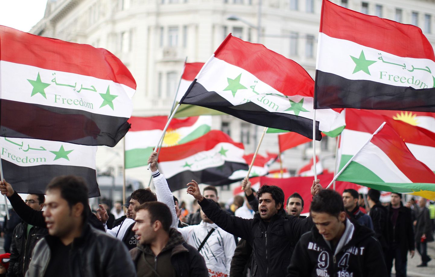 Митинг в Вене против действий сирийских властей (октябрь, 2011).