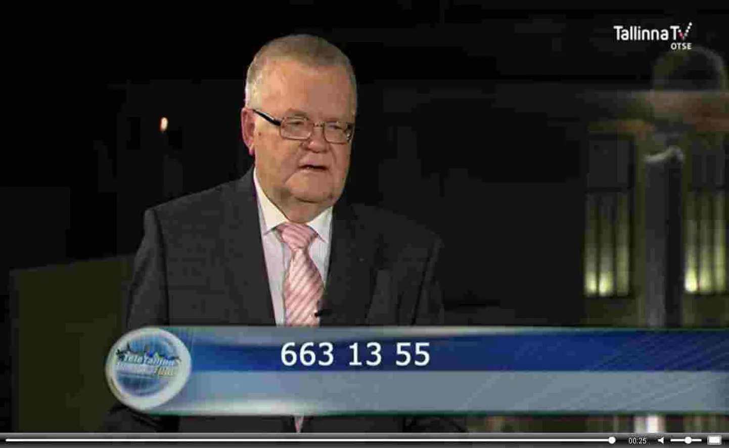 Edgar Savisaar Tallinna televisioonis.