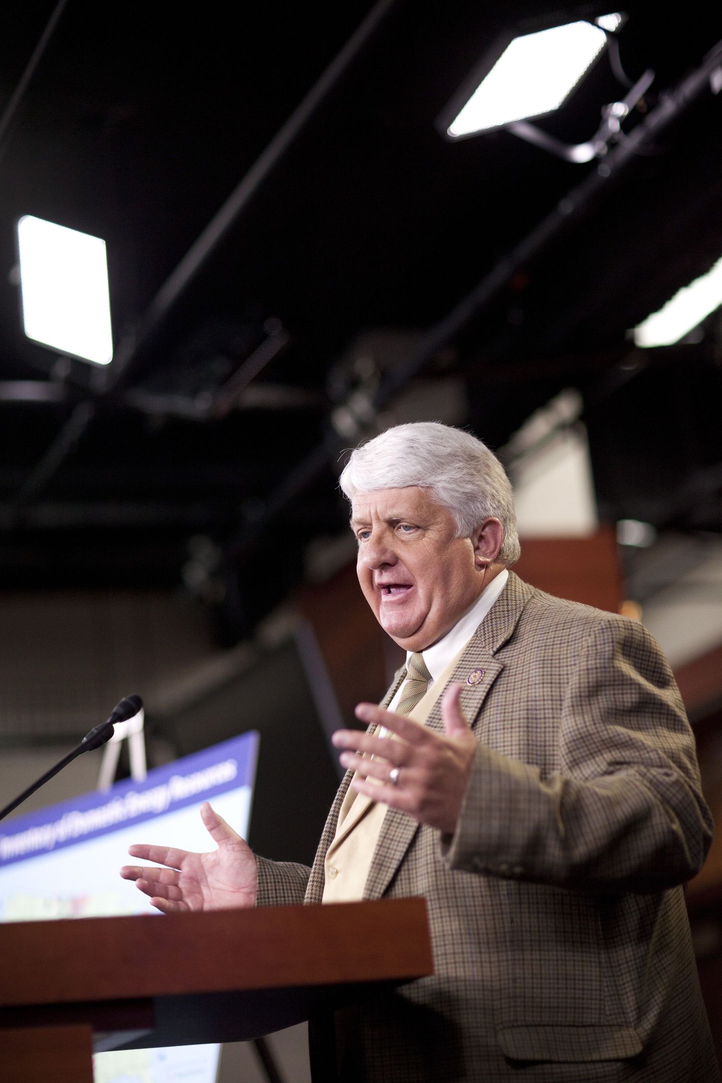 Rep. Rob Bishop (R-Utah) speaks at a press conference on Capitol Hill in Washington, on May 5, 2011. Bishop introduced legislation to reduce gas prices with a group of Republican Congressmen. (Philip Scott Andrews/The New York Times)