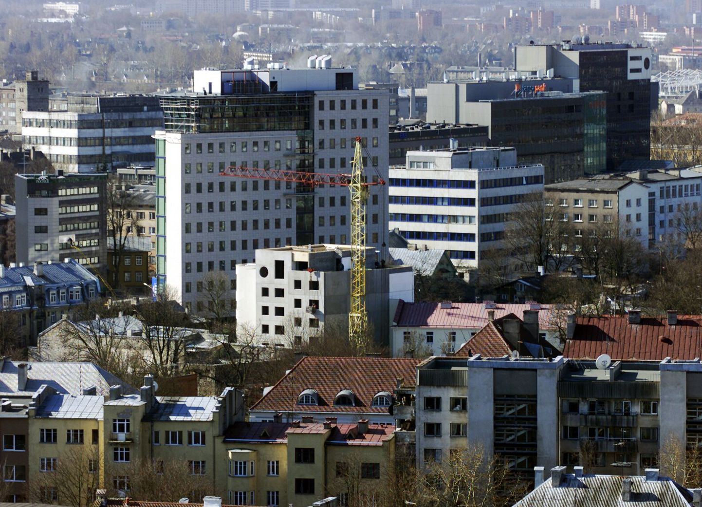 Vaade Tallinnale SAS Radisson hotelli 24.korruselt. Vaade Tatari-Liivalaia suunas.