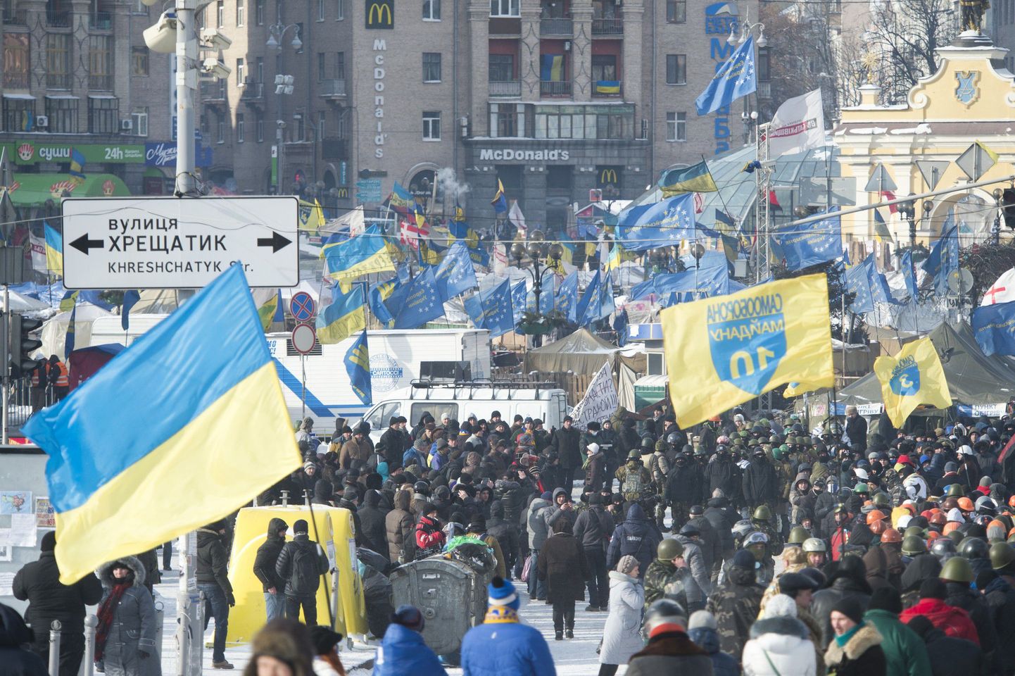 Meeleavaldused Kiievis 29. jaanuaril.
