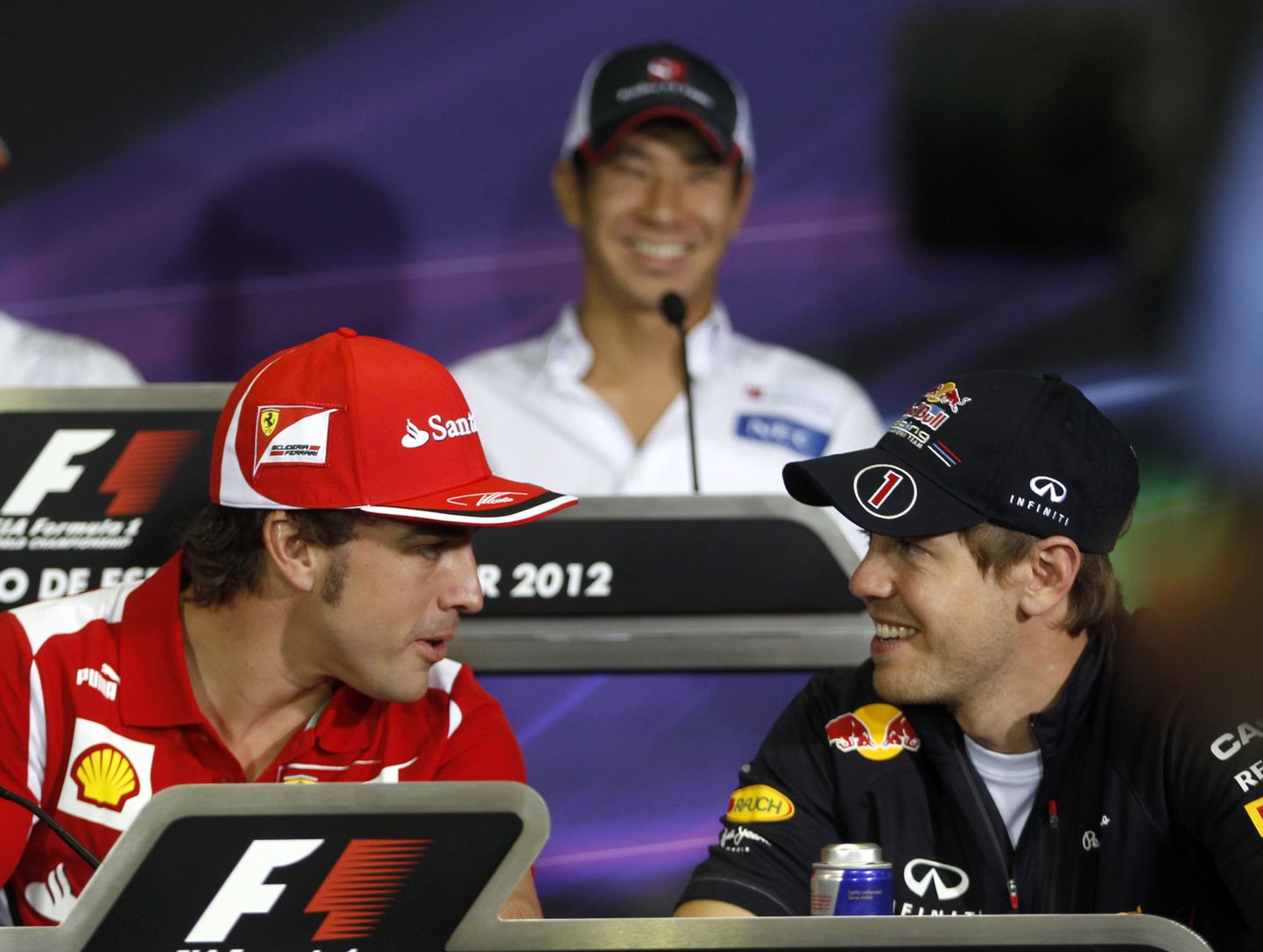 Hommikuse treeningu kaks kiireimat meest Fernando Alonso (vasakul) ja Sebastian Vettel.
