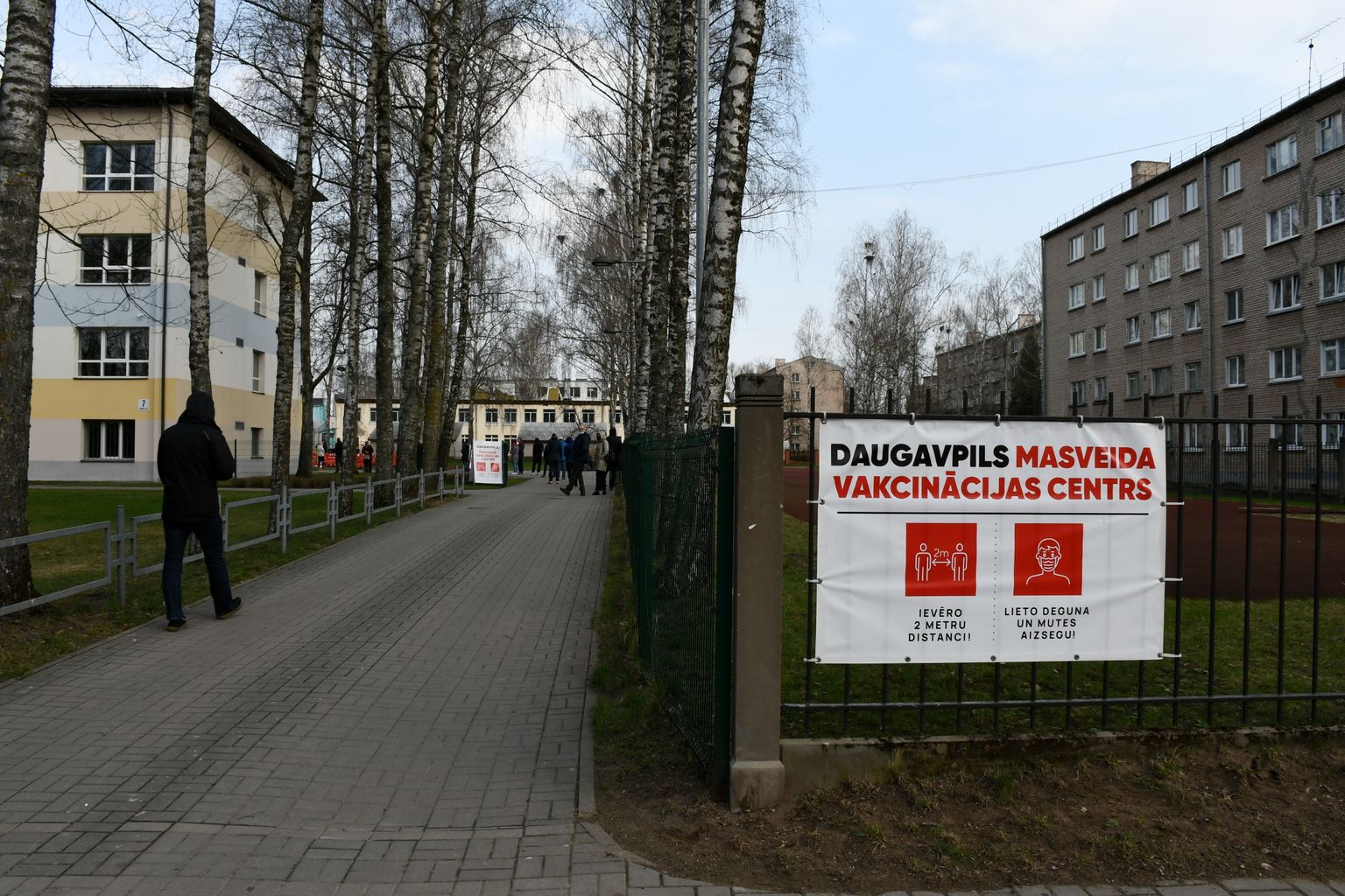 Vakcinācijas centrs Daugavpils sporta kompleksā, kur 17. un 18. aprīlī ikvienam iedzīvotājam iespējams vakcinēties pret "Covid-19".
