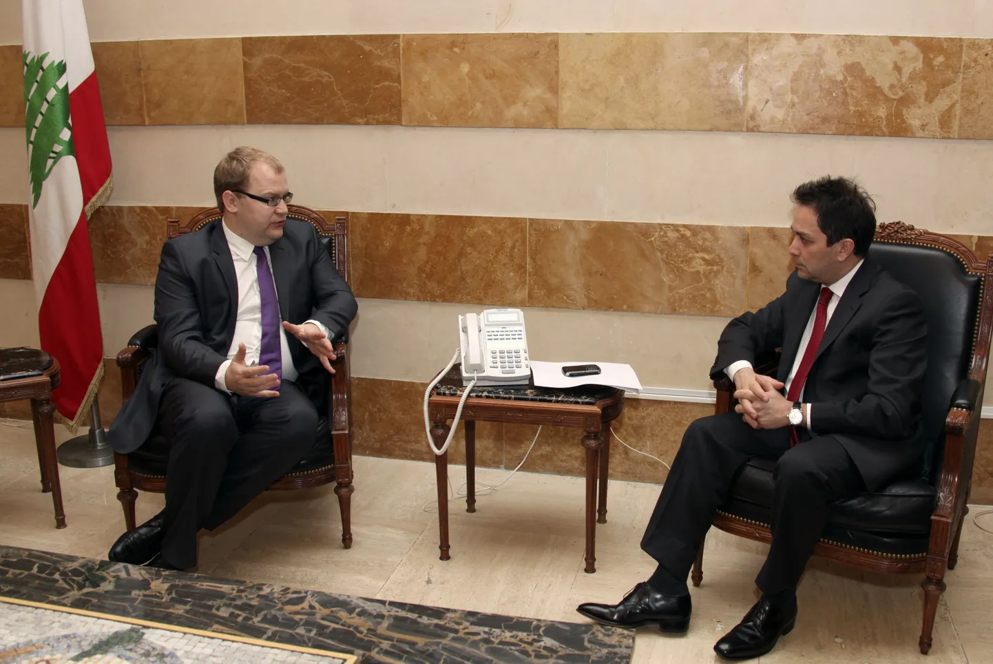 Urmas Paet kohtumisel Liibanoni siseministri Ziad Baroudiga.