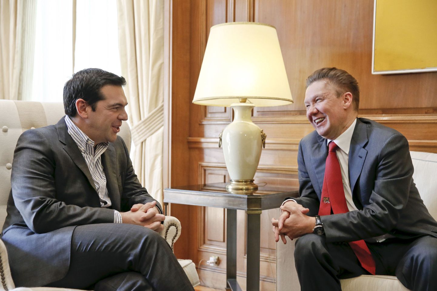 Премьер-министр Греции Алексис Ципрас и глава «Газпрома» Алексей Миллер.