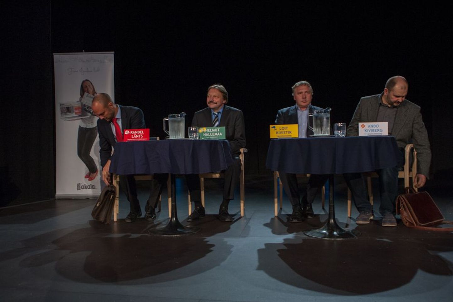 Viljandi linnapeakandidaadid (vasakult) Randel Länts, Helmut Hallemaa, Loit Kivistik ja Ando Kiviberg.