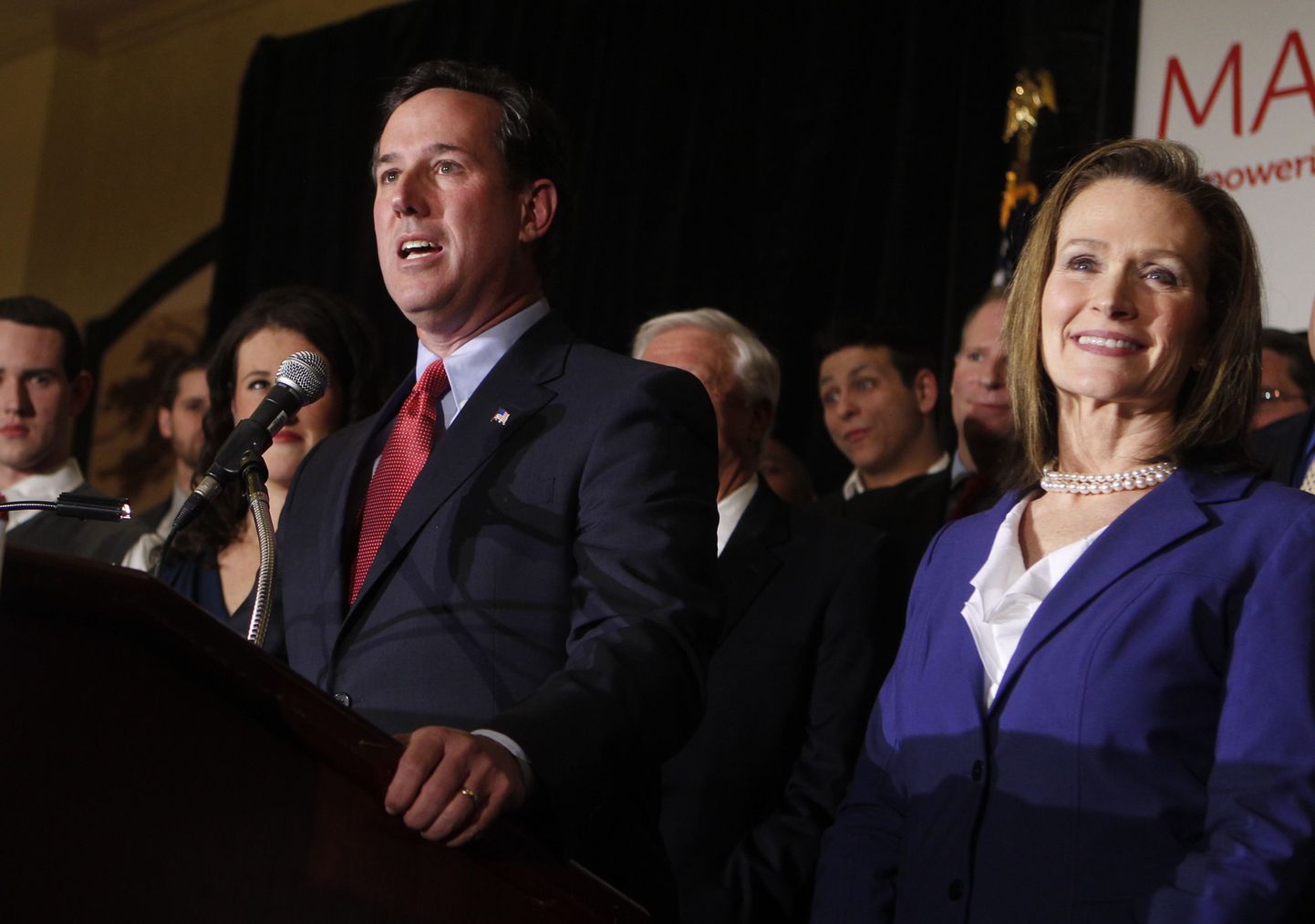 Rick Santorum koos abikaasa Kareniga.