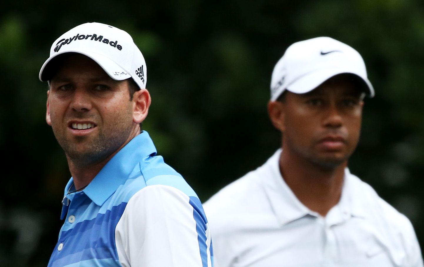 Sergio Garcia (vasakul) süüdistab Tiger Woodsi ebasportlikus käitumises.