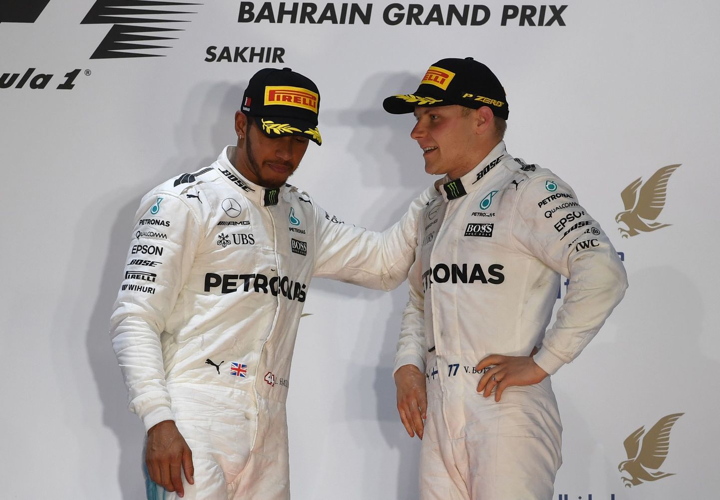 Lewis Hamilton (vasakul) ja Valtteri Bottas.