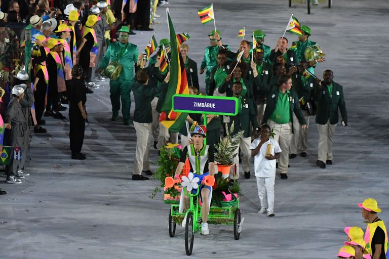 Zimbabwe olümpiadelegatsioon Rio mängude avatseremoonial. Foto: AFP/Scanpix