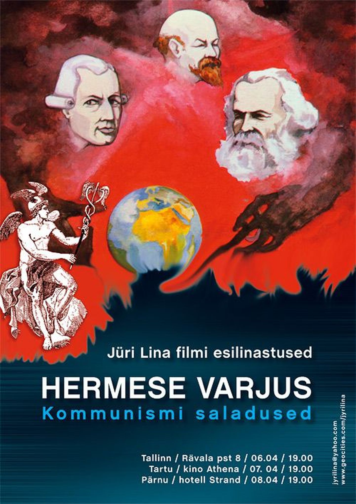 Jüri Lina uue filmi “Hermese varjus. Kommunismi saladused” plakat.