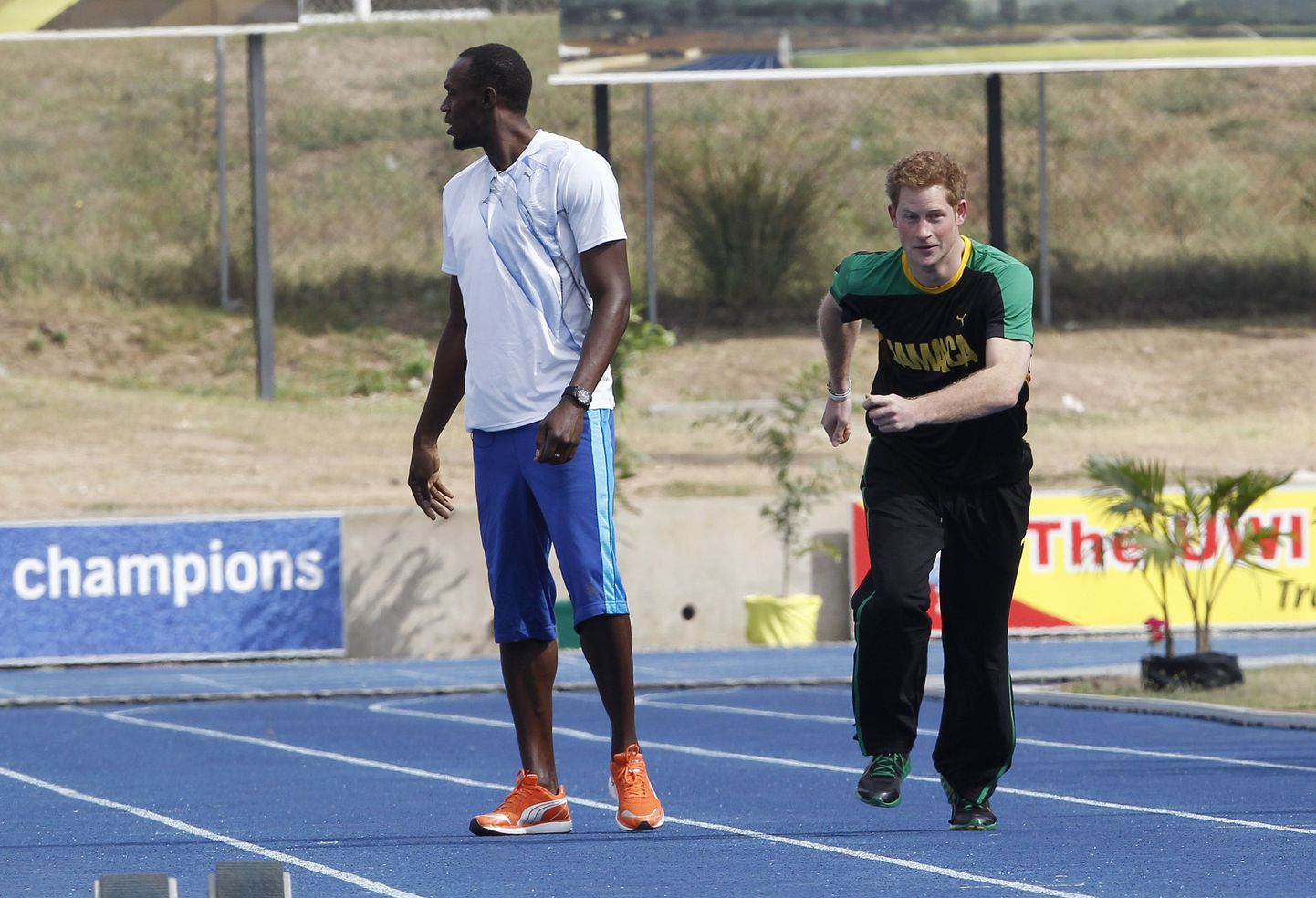 Prints Harry ja Usain Bolt.