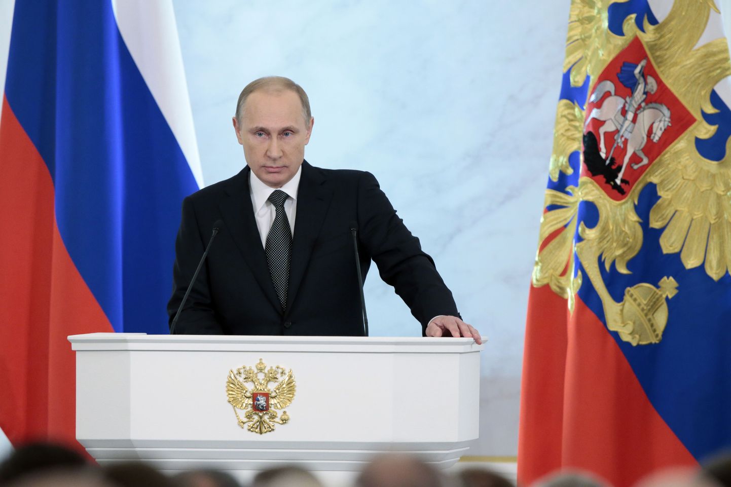 Владимир Путин в Георгиевском зале Кремля.