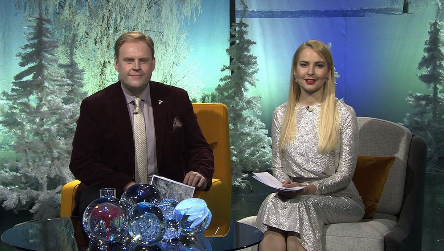 «Jõulutunneli» saatejuhid Piret Järvis ja Urmas Vaino.