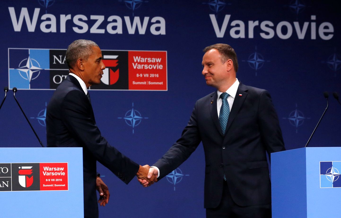 Барак Обама и Анджей Дуда в Варшаве.