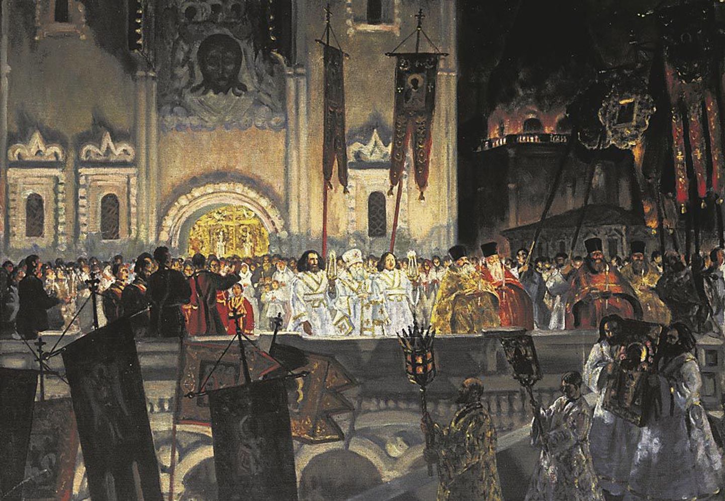 Boriss Kustodievi maal “Lihavõtteöö”.