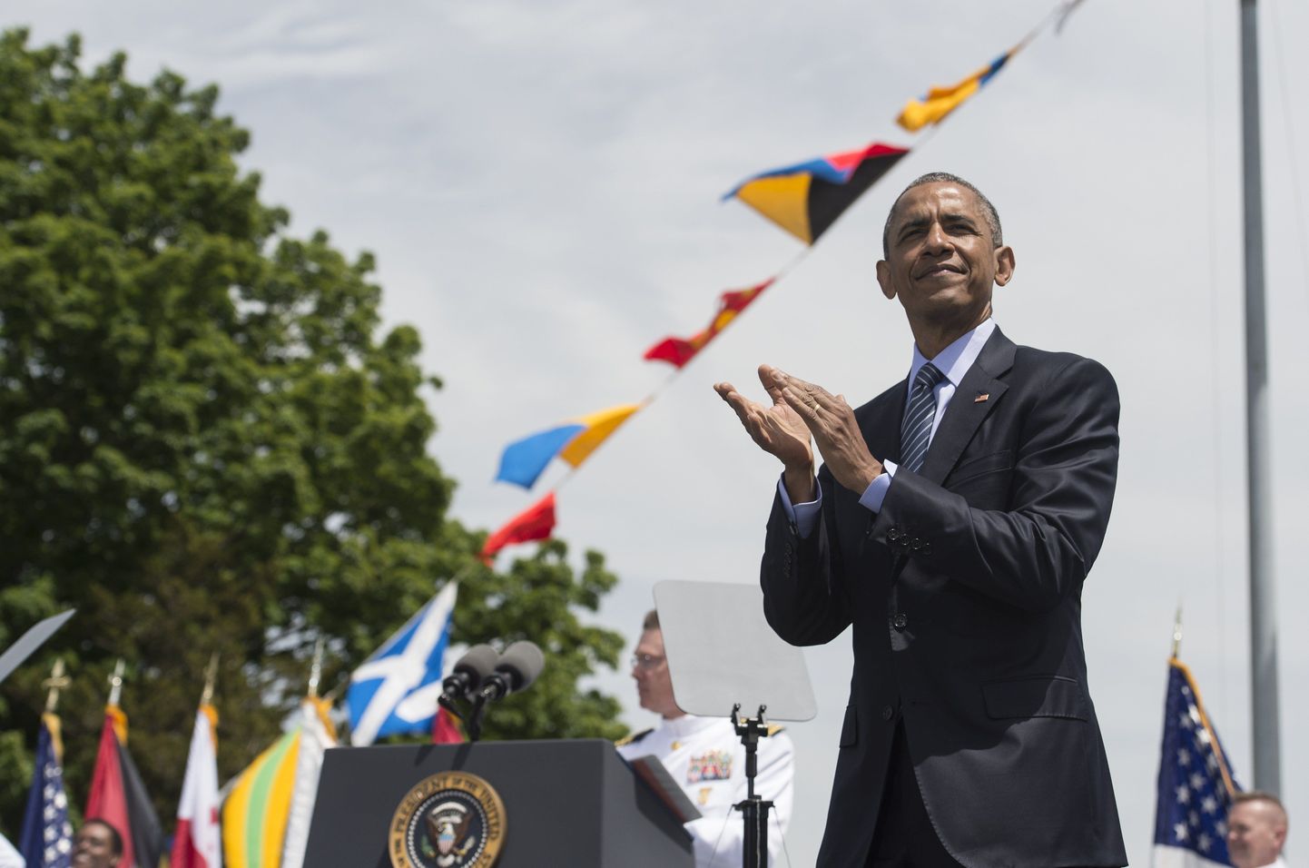 USA president Barack Obama Connecticuti osariigis New Londonis.