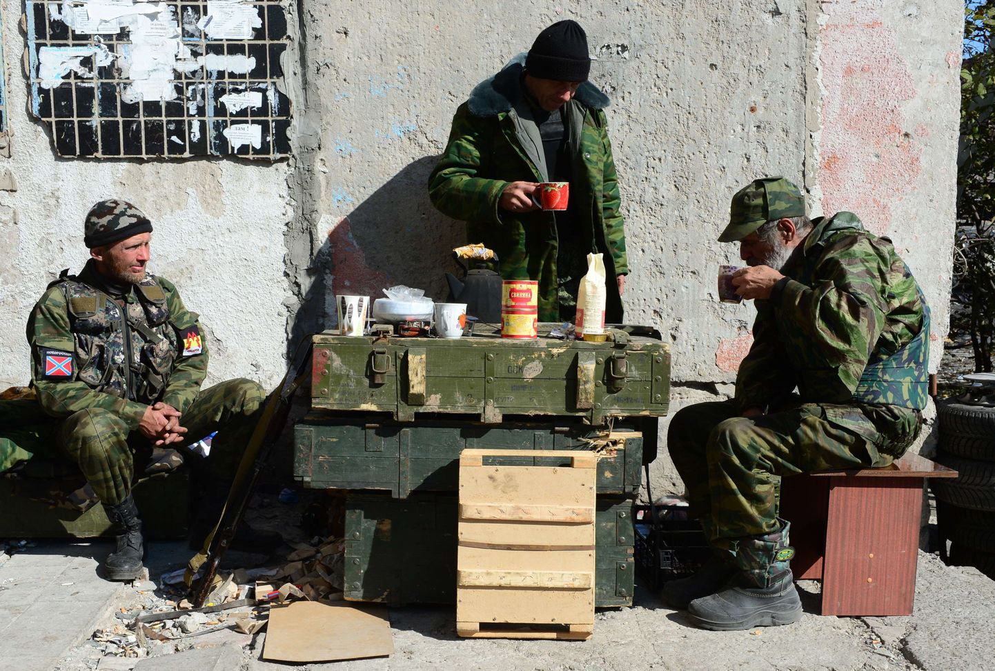 Venemeelsed separatistid Donetski lähedal.