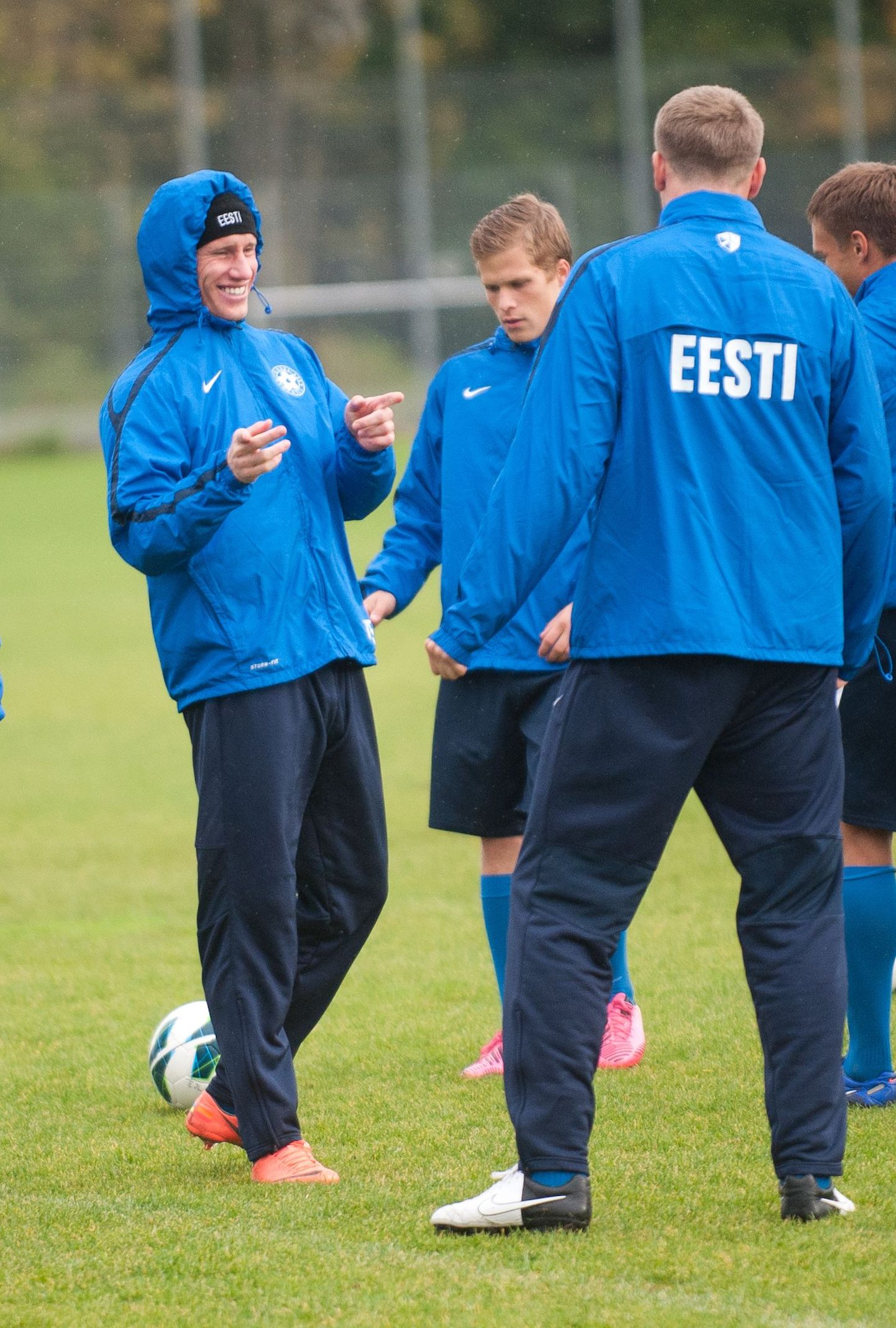 Тренировка сборной Эстонии по футболу.