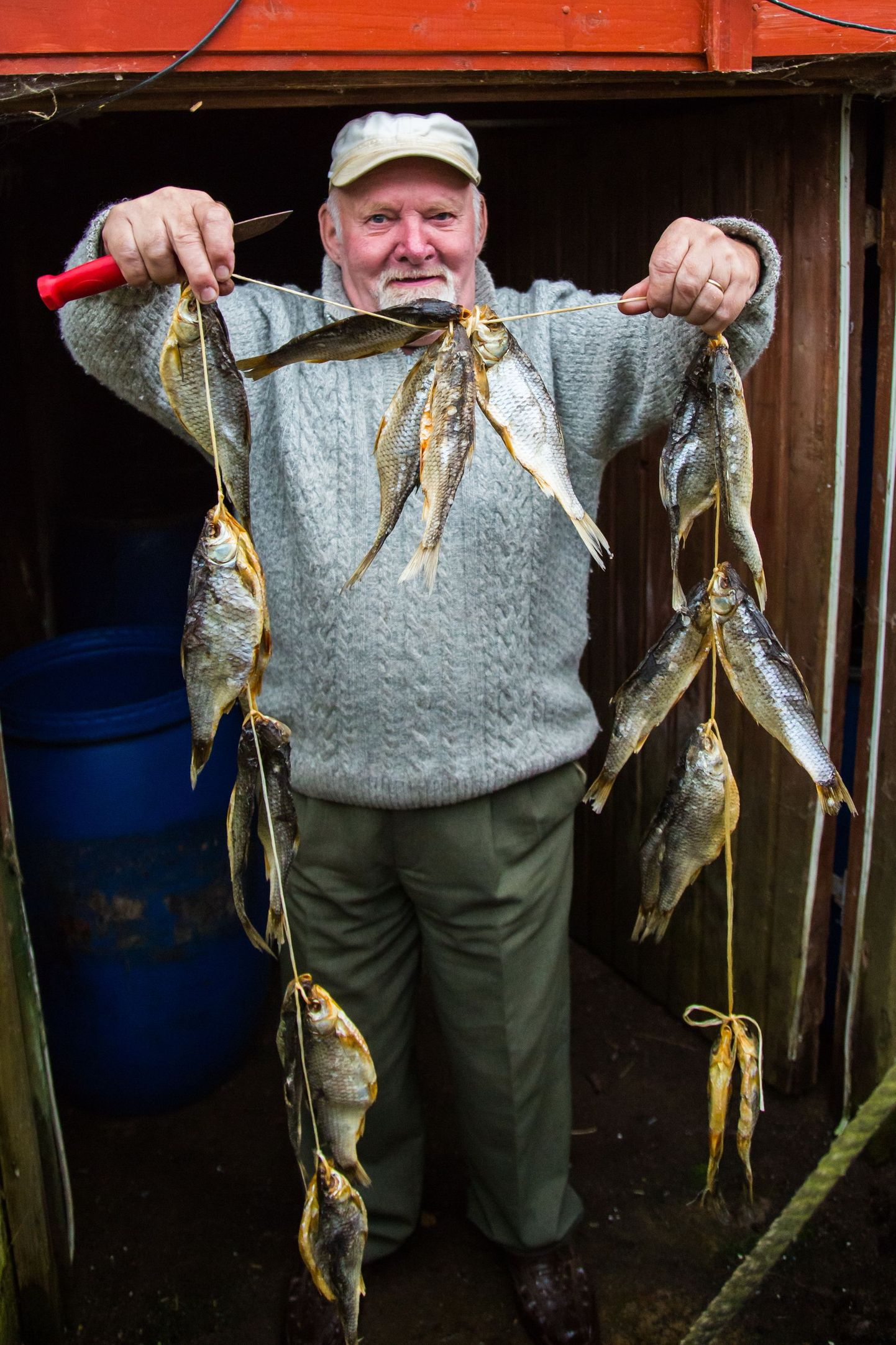 Деликатес – вяленую рыбу – Калью Сакк хранит в бочках при низкой температуре.