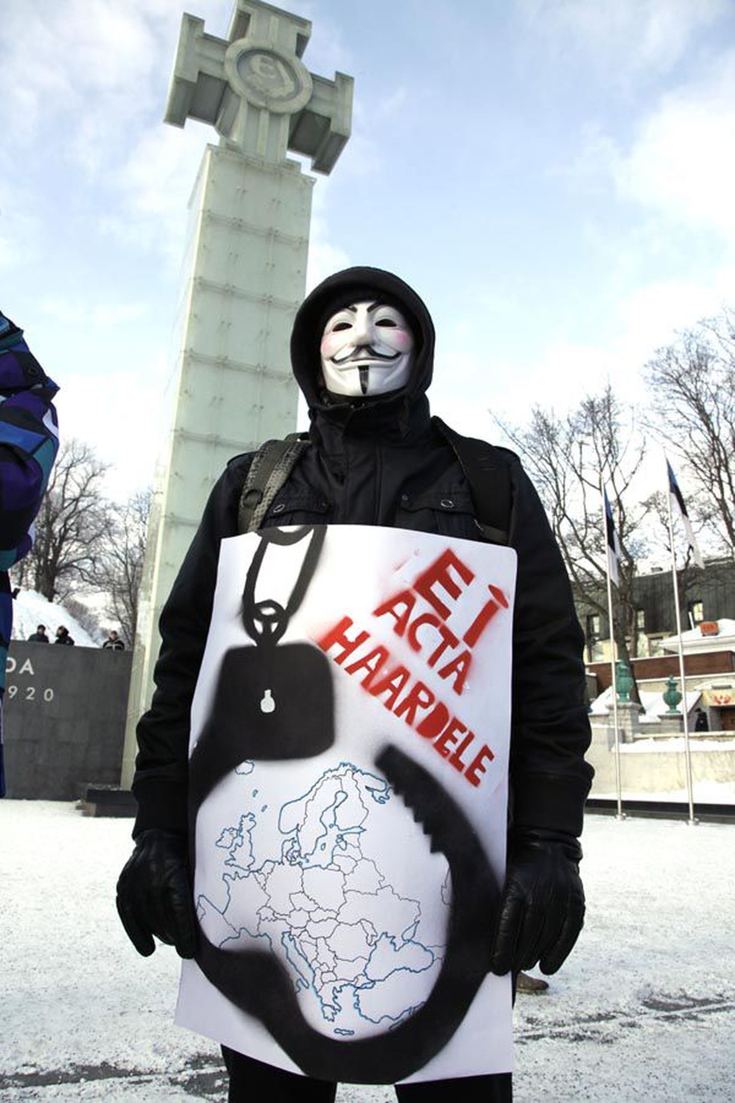 12. veebruaril Tallinnas Vabaduse väljakul korraldatud ACTA-vastasele meeleavaldusele kogunes ligi 3000 inimest.
