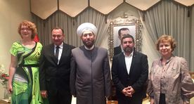 Yana Toom poses with Grand Mufti who threatened to blow up Europe