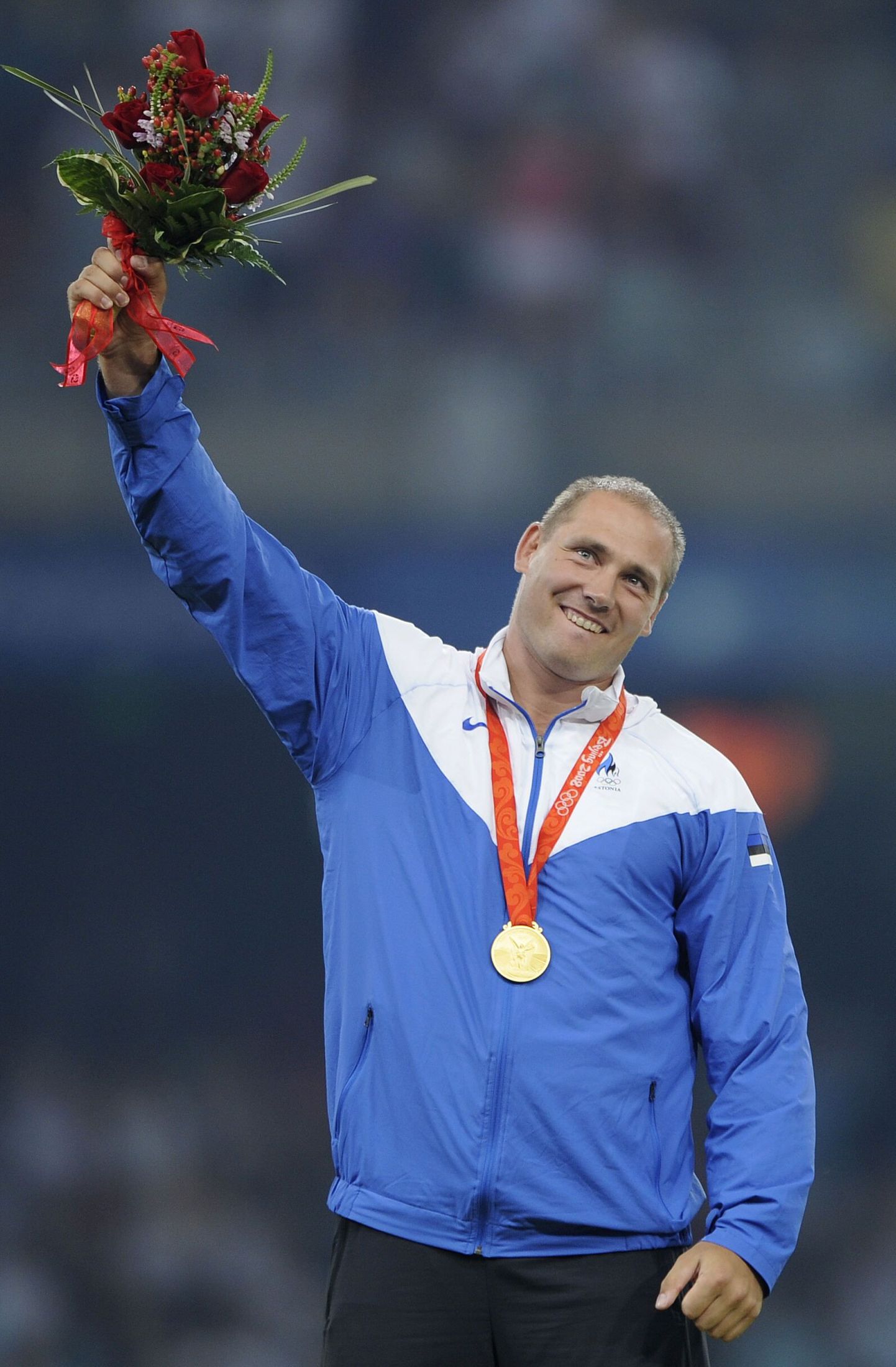 Gerd Kanter 2008. aastal võidetud Pekingi olümpiamängude kuldmedaliga.