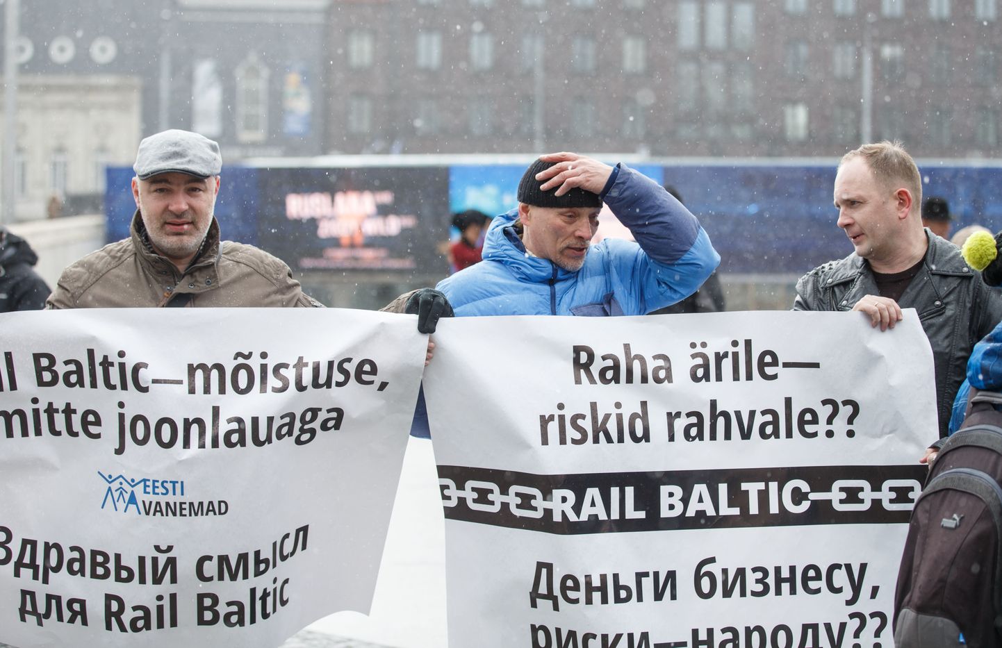 Rail Balticu vastane meeleavaldus Vabaduse väljakul