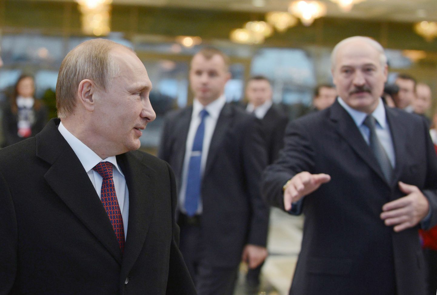 Vladimir Putin ja Valgevene president Aleksander LUkašenka täna Minskis.