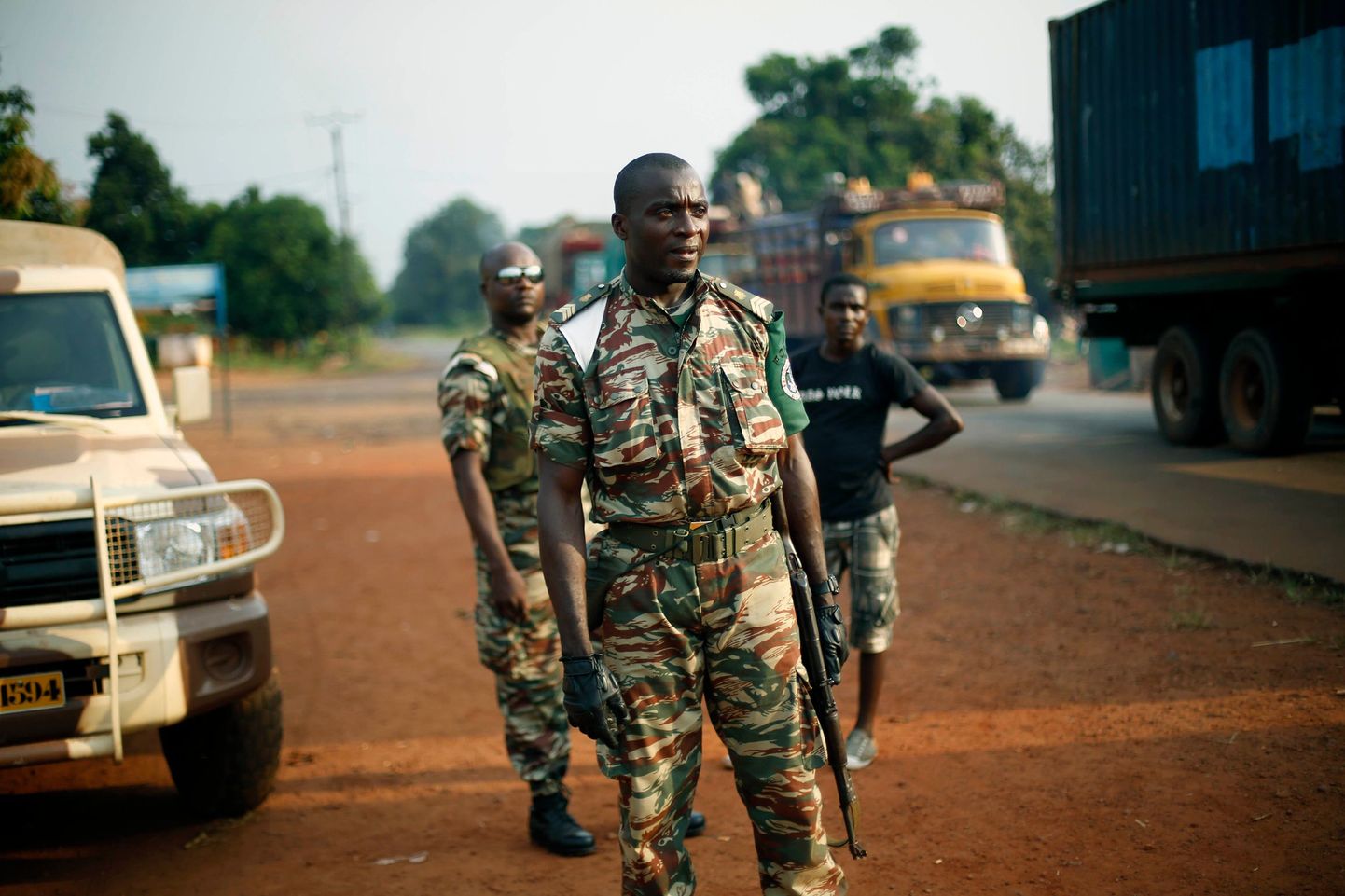 Солдаты в Центральной Африке.