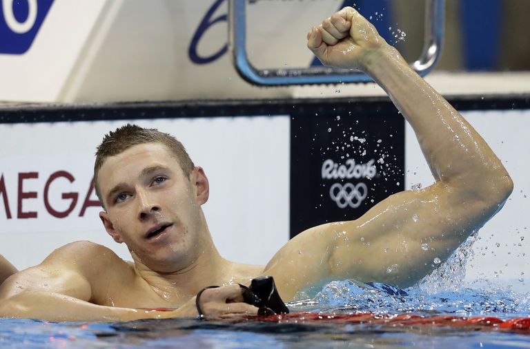 Ryan Murphy tähistab oma teist kuldmedalit Rio olümpial. Foto: TT NYHETSBYRÅN