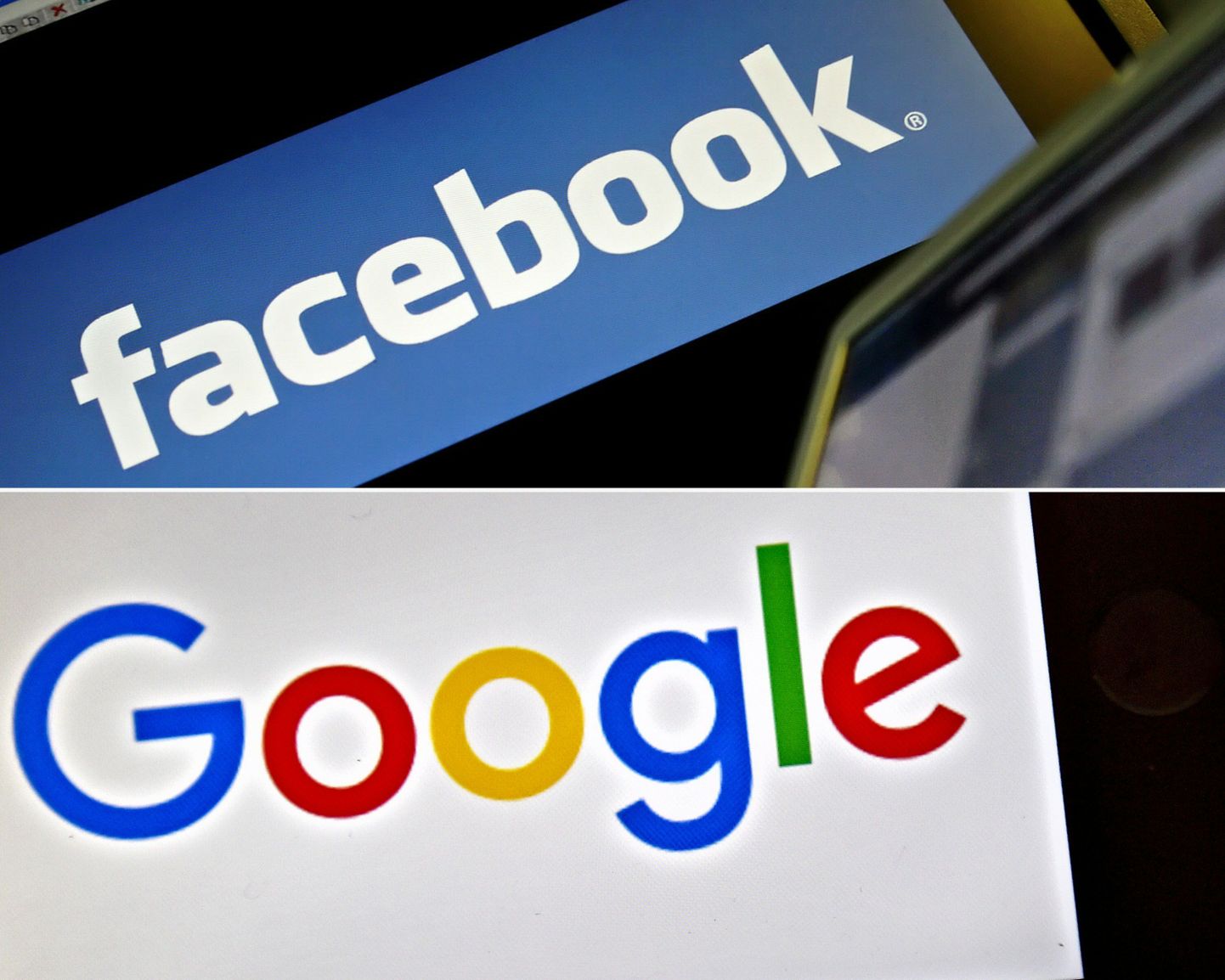 Facebooki ja Google'i logod