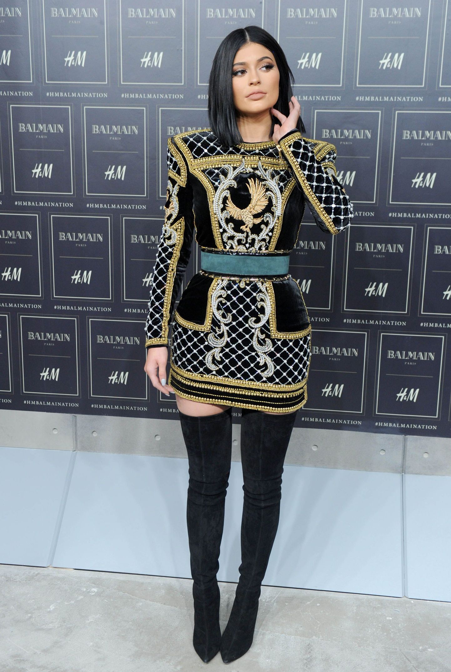 Kylie Jenner at Balmain's H&M Fashion Show held in New York