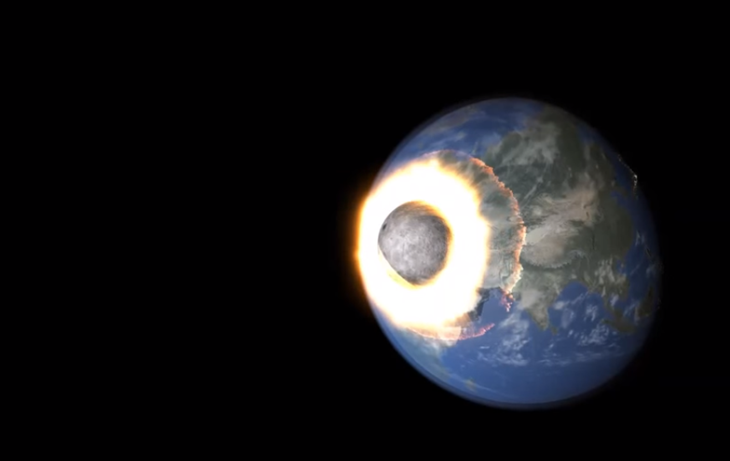 Kuu ja Maa kokkupõrke simulatsioon