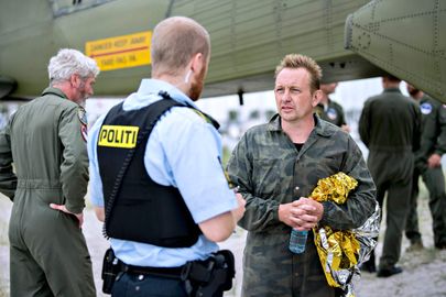 Peter Madsen politseiga rääkimas. Foto: BAX LINDHARDT/AFP/Scanpix