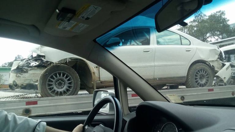 Автомобиль Тянака после ДТП. FOTO: