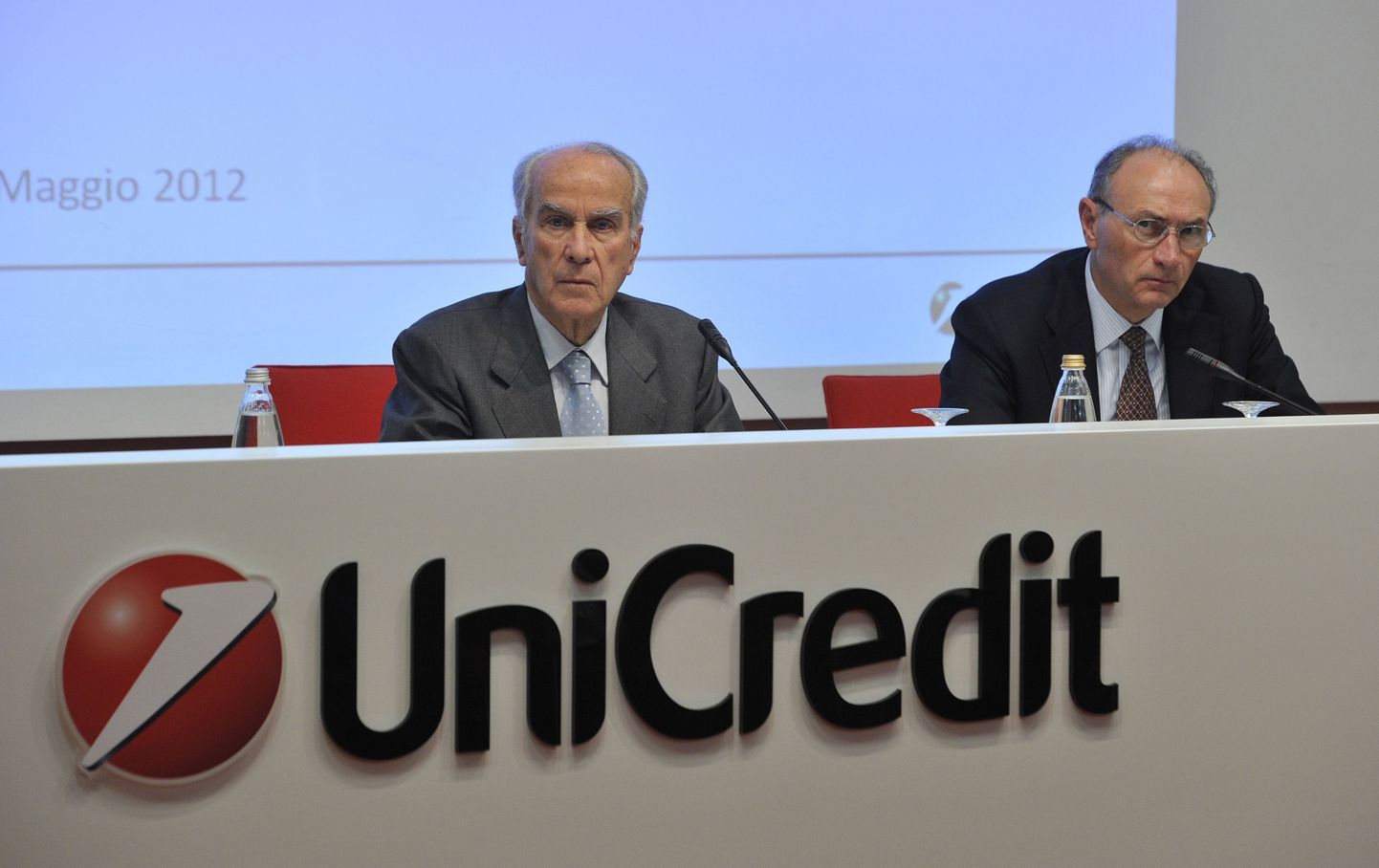 UniCrediti president Giuseppe Vita (vasakul) ja tegevdirektor Federico Ghicconi.