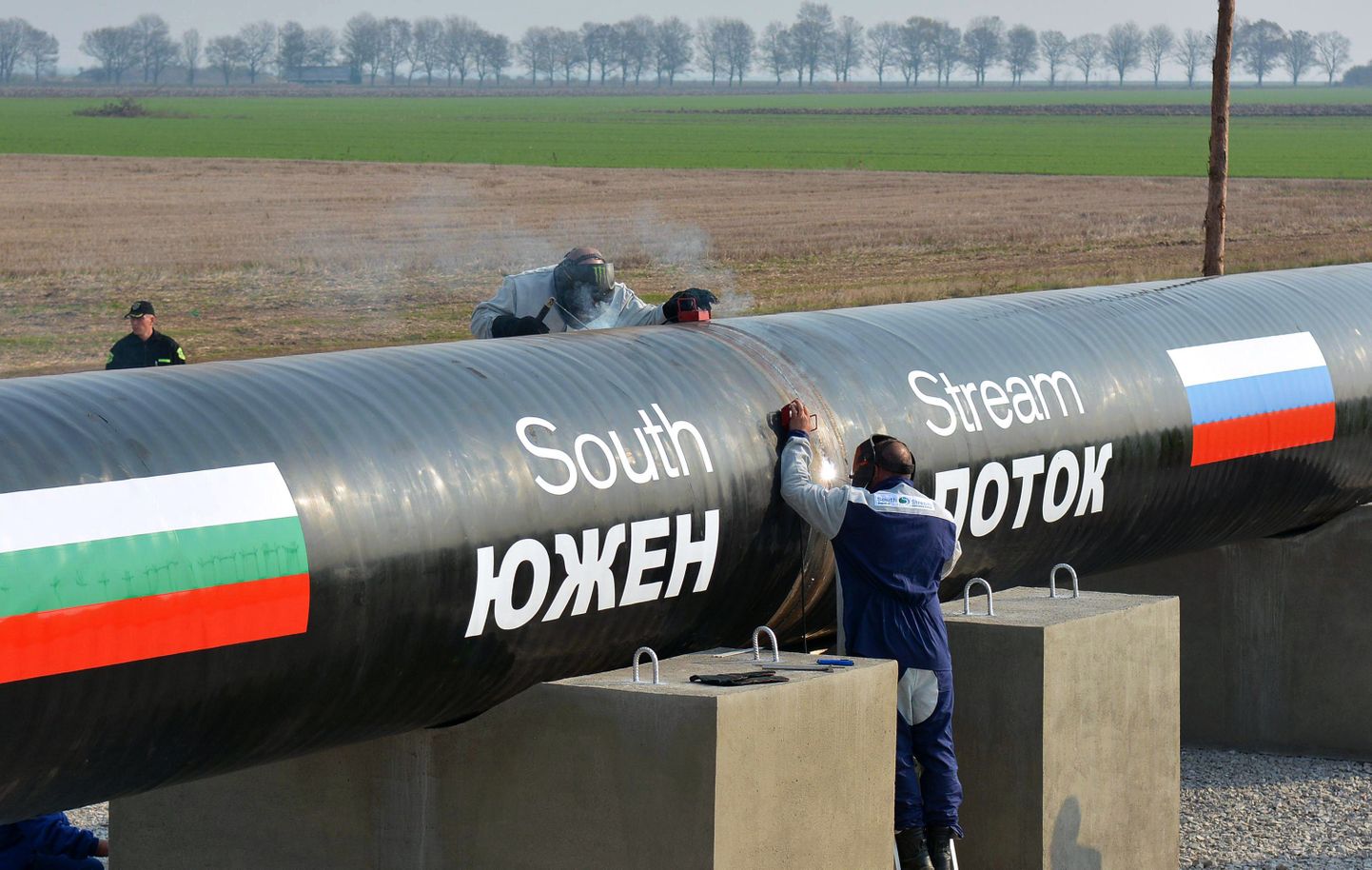 South Streami gaasitorustiku ehitusprotsessi sümboolne start oktoobris 2013 Rasovo küla lähistel Bulgaarias.