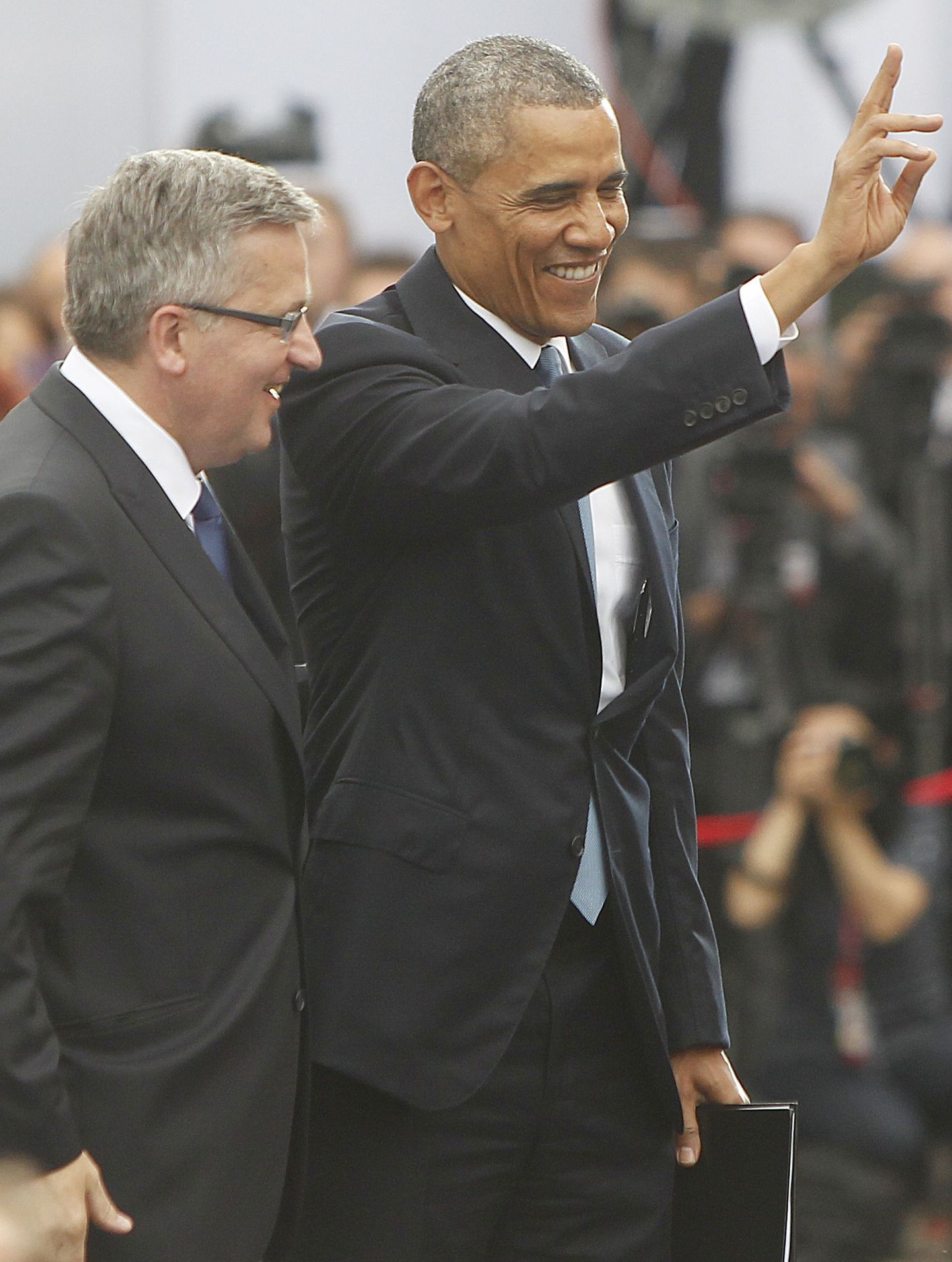 USA president Barack Obama oma Poola ametivenna Bronislaw Komorowskiga Varssavis.