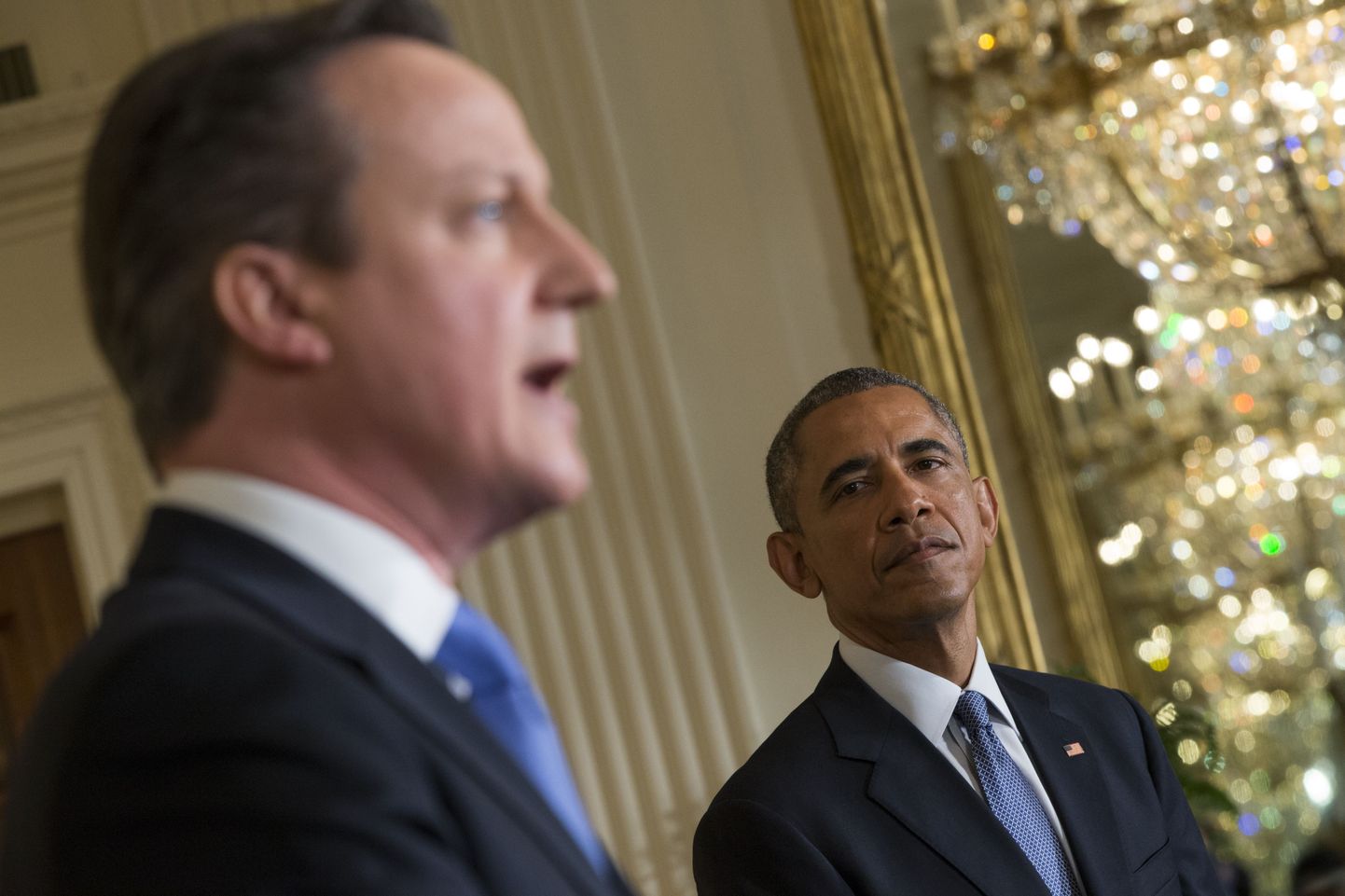 Barack Obama ja David Cameron reedesel pressikonverentsil.