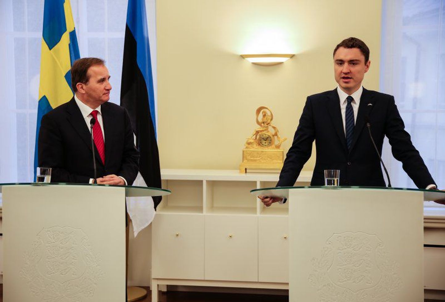 Rootsi peaminister Stefan Löfven ja Eesti peaminister Taavi Rõivas kohtusid täna juba kolmandat korda kahe nädala jooksul.
