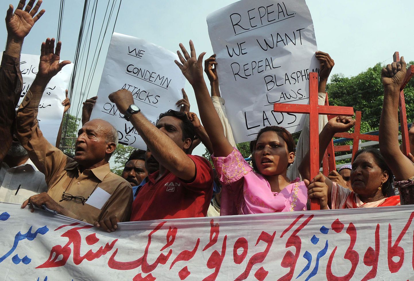 Pakistani kristlaste meeleavaldus Gojri rünnaku vastu.