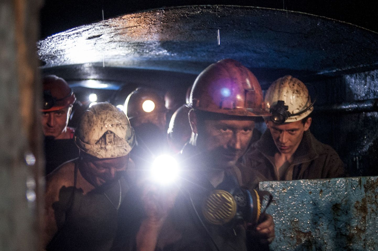 Ukraina kaevurid Ida-Ukrainas Horlivkas Kalinini kaevanduses.