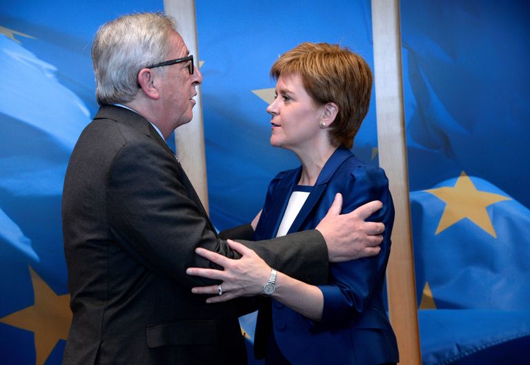 Euroopa Komisjoni president Jean-Claude Juncker ja Šoti valitsusjuht Nicola Sturgeon läinud kolmapäeval Brüsselis. Foto: Scanpix