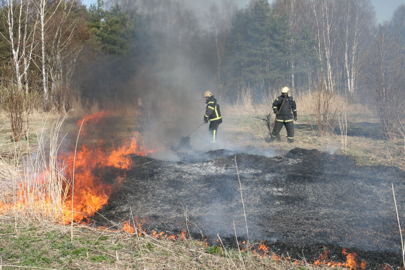 Kulu ja roostiku põleng Pärnus Kalevi puiesteel.