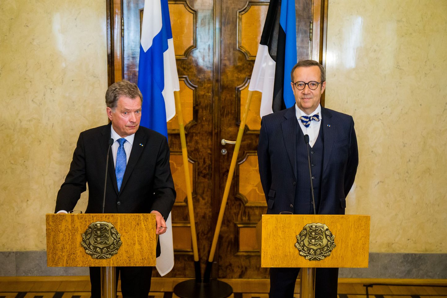 Soome Presidendi Sauli Niinistö saabumistervitus Kadriorus.