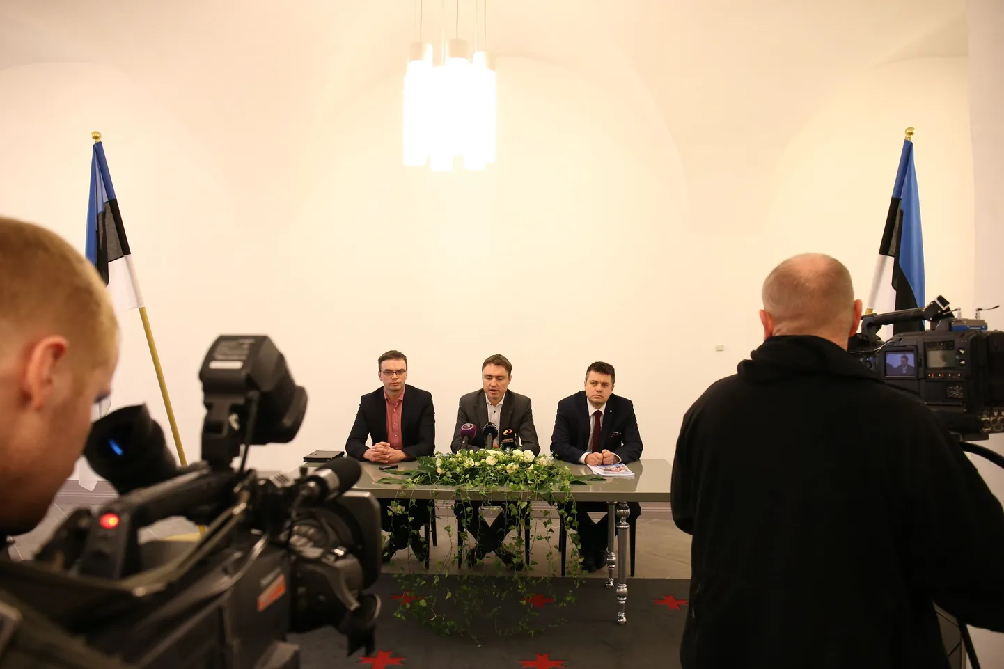 Sven Mikser, Taavi Rõivas ja Urmas Reinsalu.