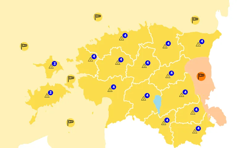 Keskkonnaagentuuri ilmateenistus andis kogu Eestile esimese taseme ilmahoiatuse.