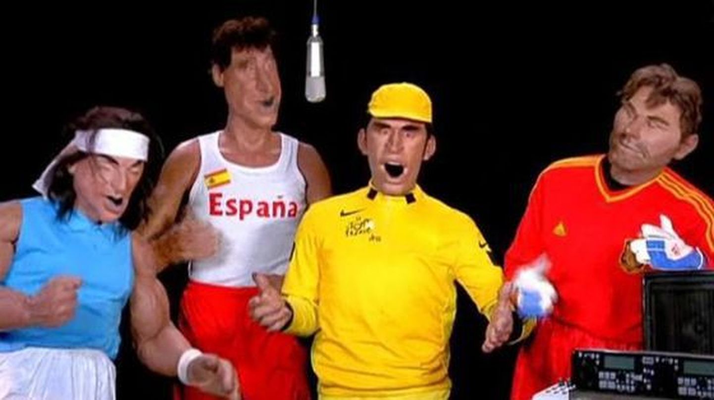 Hispaania sportlased Rafael Nadal, Alberto Contador, Iker Casillas ja Pau Gasol pilavideos.